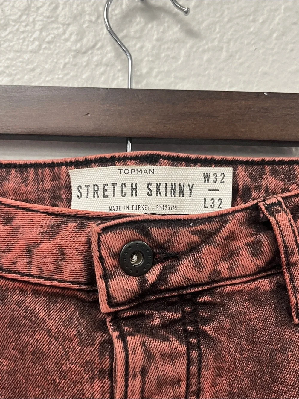 Topman Skinny Jeans in Rust Wash #1153